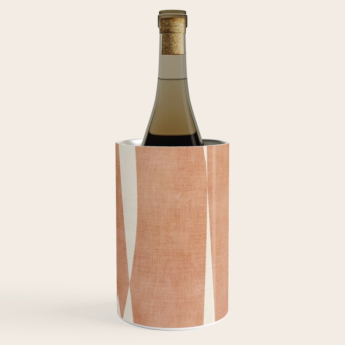 Terracotta Cream Modern Minimalist Abstract Wine Chiller Gallery Image 2