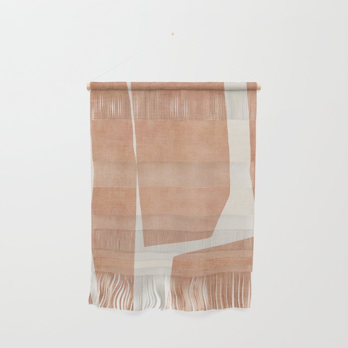 Terracotta Cream Modern Minimalist Abstract Wall Hanging Gallery Image 1