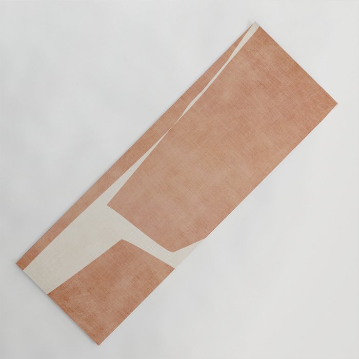Terracotta Cream Modern Minimalist Abstract Yoga Mat Gallery Image 1