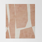 Terracotta Cream Modern Minimalist Abstract Throw Blanket Gallery Image 2