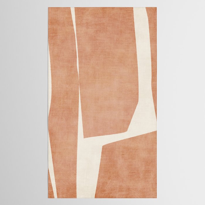 Terracotta Cream Modern Minimalist Abstract Tablecloth Gallery Image 2