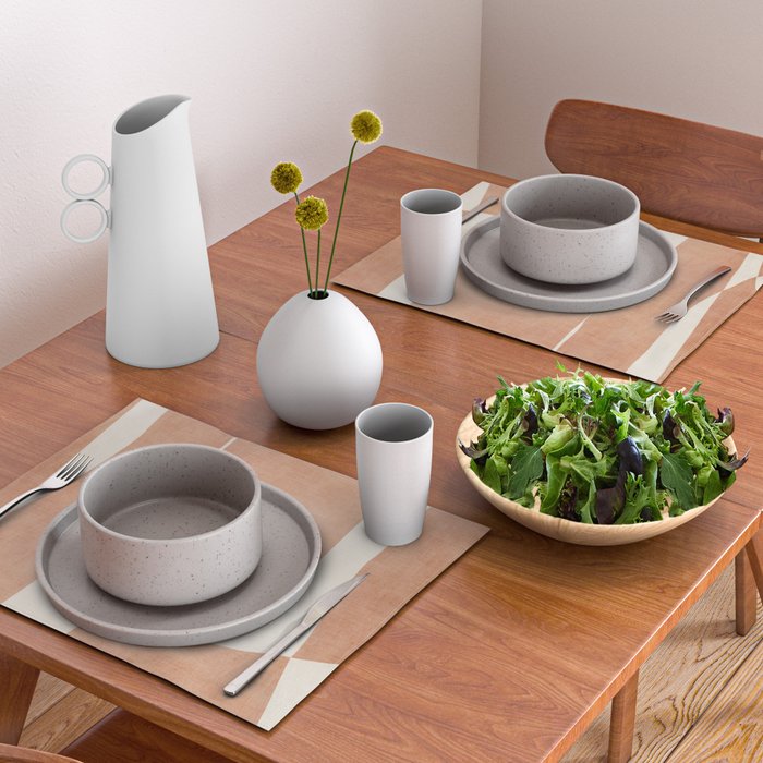 Terracotta Cream Modern Minimalist Abstract Placemat Gallery Image 2