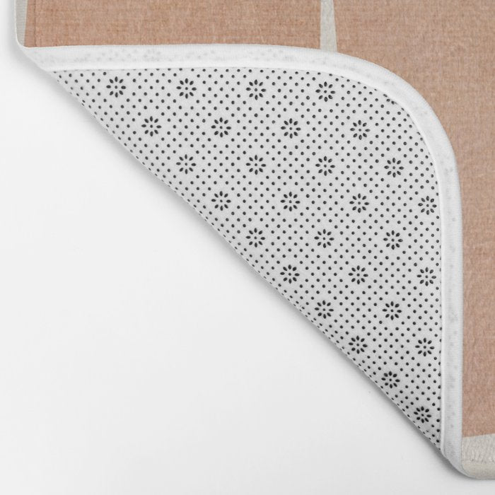 Terracotta Cream Modern Minimalist Abstract Bath Mat Gallery Image 2