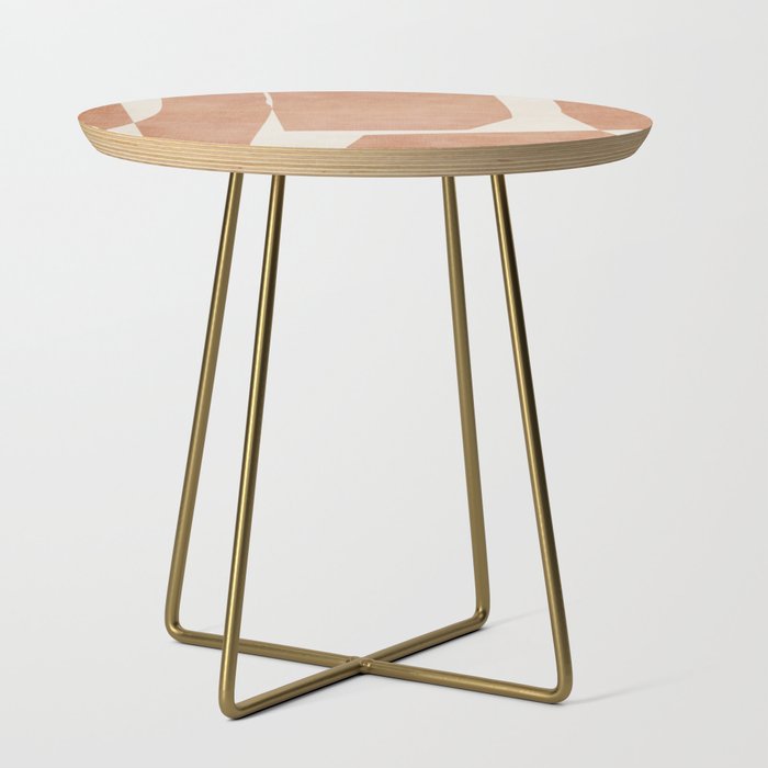 Terracotta Cream Modern Minimalist Abstract Side Table Gallery Image 1