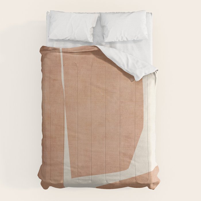 Terracotta Cream Modern Minimalist Abstract Comforter Gallery Image 6
