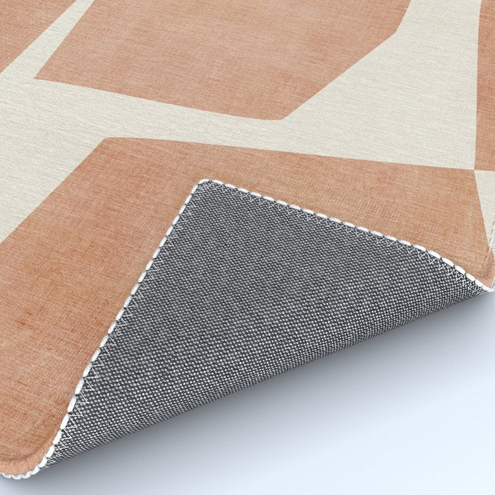 Terracotta Cream Modern Minimalist Abstract Rug Gallery Image 4