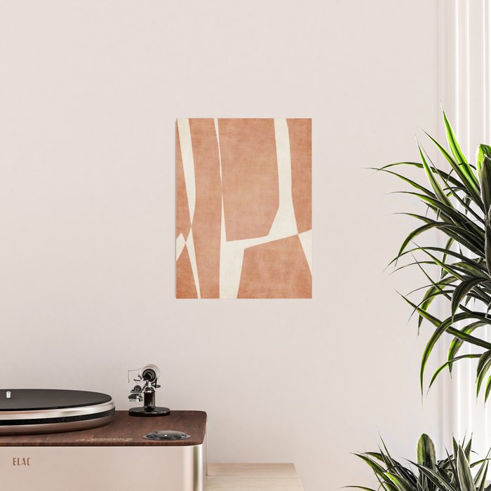 Terracotta Cream Modern Minimalist Abstract Poster Gallery Image 2