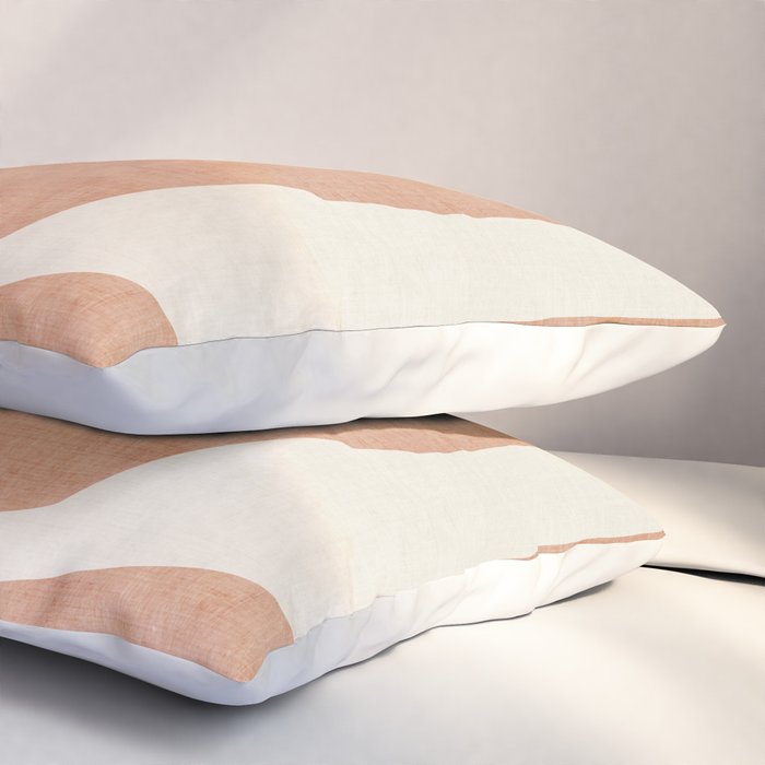 Terracotta Cream Modern Minimalist Abstract Pillow Sham Gallery Image 3
