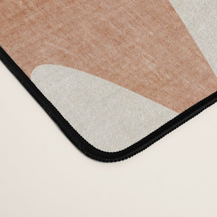 Terracotta Cream Modern Minimalist Abstract Desk Mat Gallery Image 4