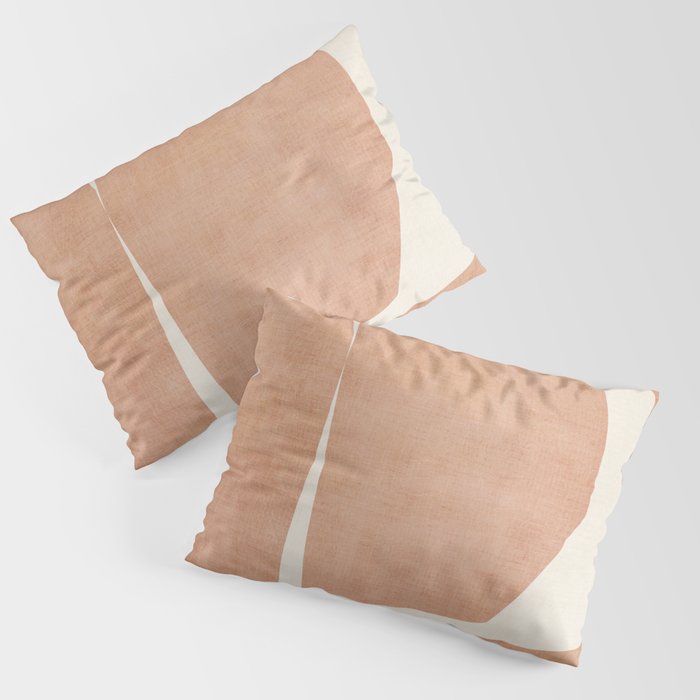 Terracotta Cream Modern Minimalist Abstract Pillow Sham Gallery Image 1
