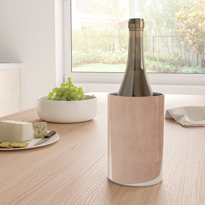Terracotta Cream Modern Minimalist Abstract Wine Chiller Gallery Image 4