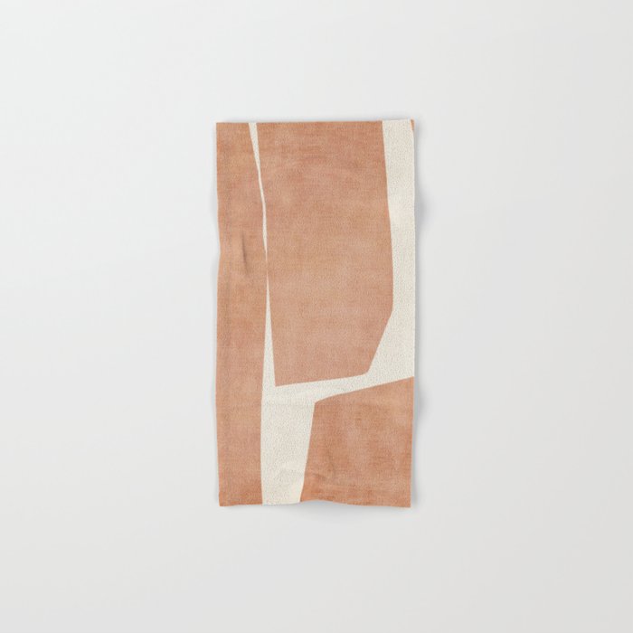 Terracotta Cream Modern Minimalist Abstract Bath Towel Gallery Image 1