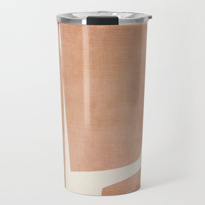 Terracotta Cream Modern Minimalist Abstract Travel Mug Gallery Image 1