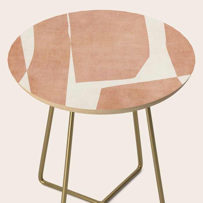 Terracotta Cream Modern Minimalist Abstract Side Table Gallery Image 2