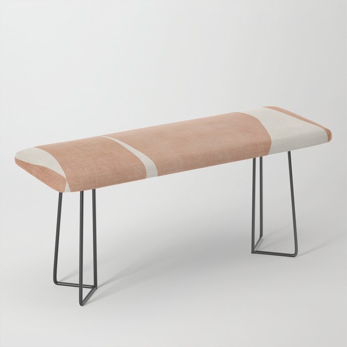 Terracotta Cream Modern Minimalist Abstract Bench Gallery Image 1
