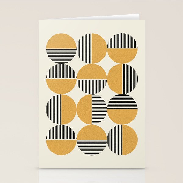Circle pattern mid-century style Stationery Card Gallery Image 2