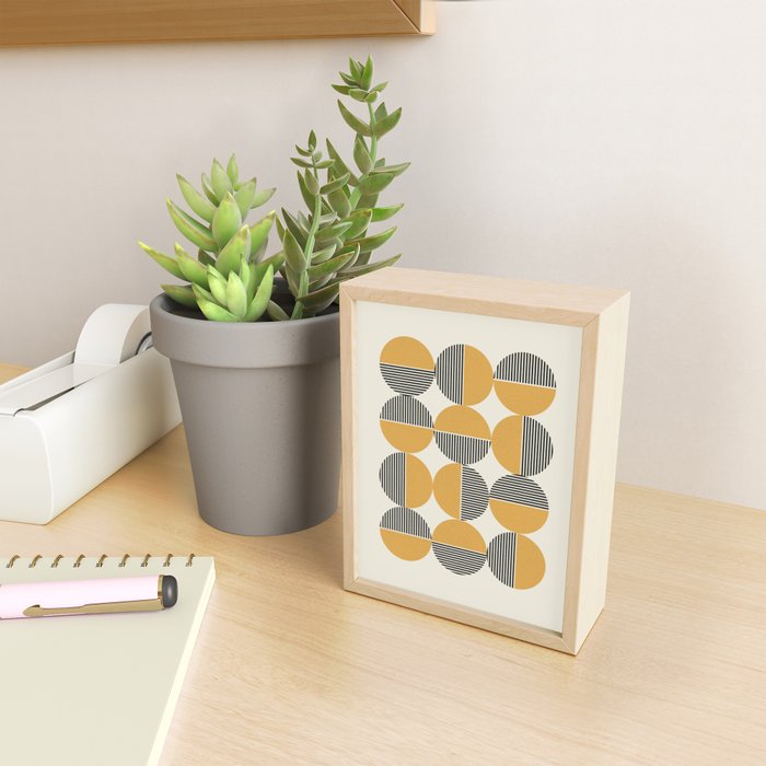 Circle pattern mid-century style Mini Art Print Gallery Image 2