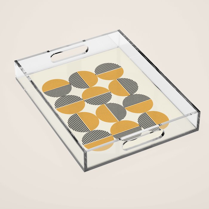 Circle pattern mid-century style Acrylic Tray Gallery Image 1