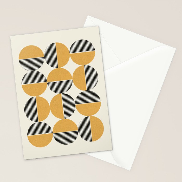 Circle pattern mid-century style Stationery Card Gallery Image 2