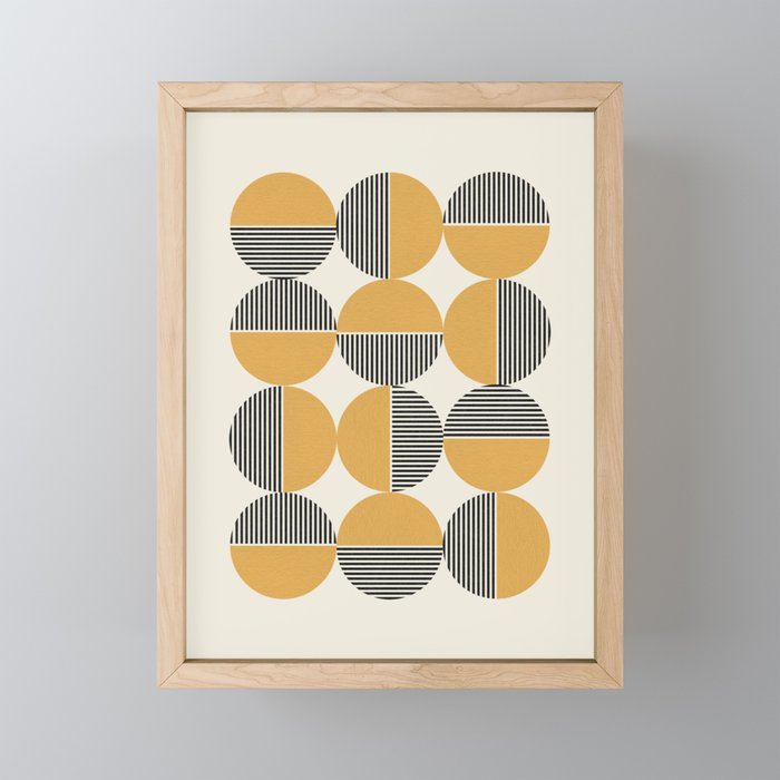 Circle pattern mid-century style Mini Art Print Gallery Image 1