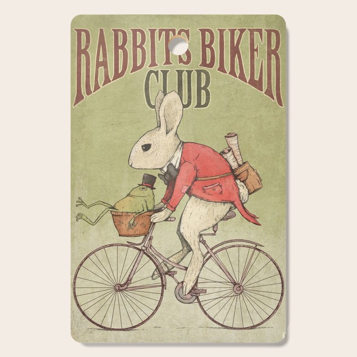 Rabbits Biker Club Cutting Board Gallery Image 1