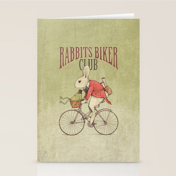 Rabbits Biker Club Stationery Card Gallery Image 1