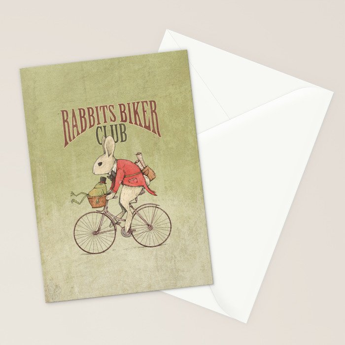 Rabbits Biker Club Stationery Card Gallery Image 2