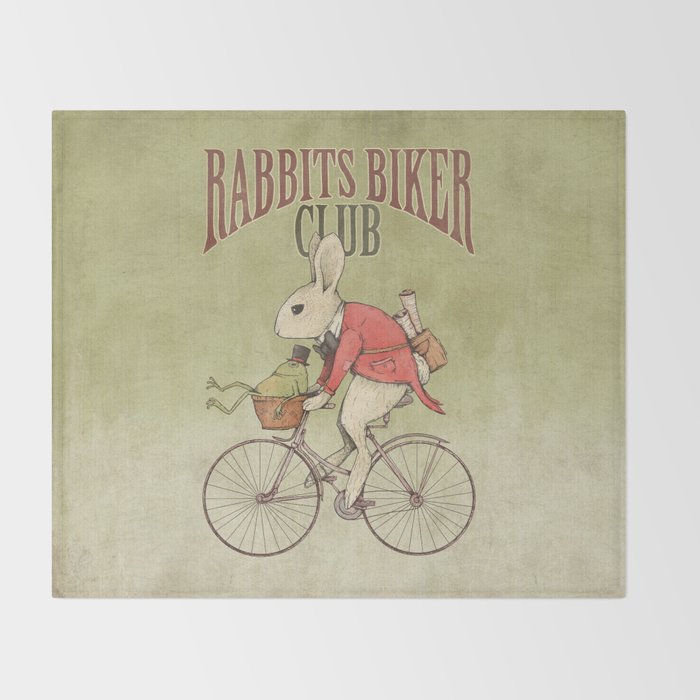 Rabbits Biker Club Throw Blanket Gallery Image 2