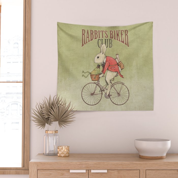 Rabbits Biker Club Wall Tapestry Gallery Image 2
