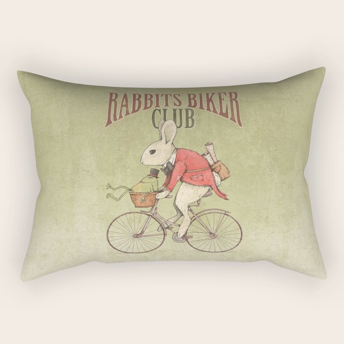 Rabbits Biker Club Rectangular Pillow Gallery Image 1