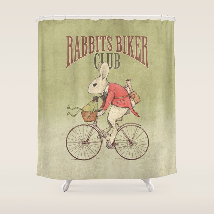 Rabbits Biker Club Shower Curtain Gallery Image 1