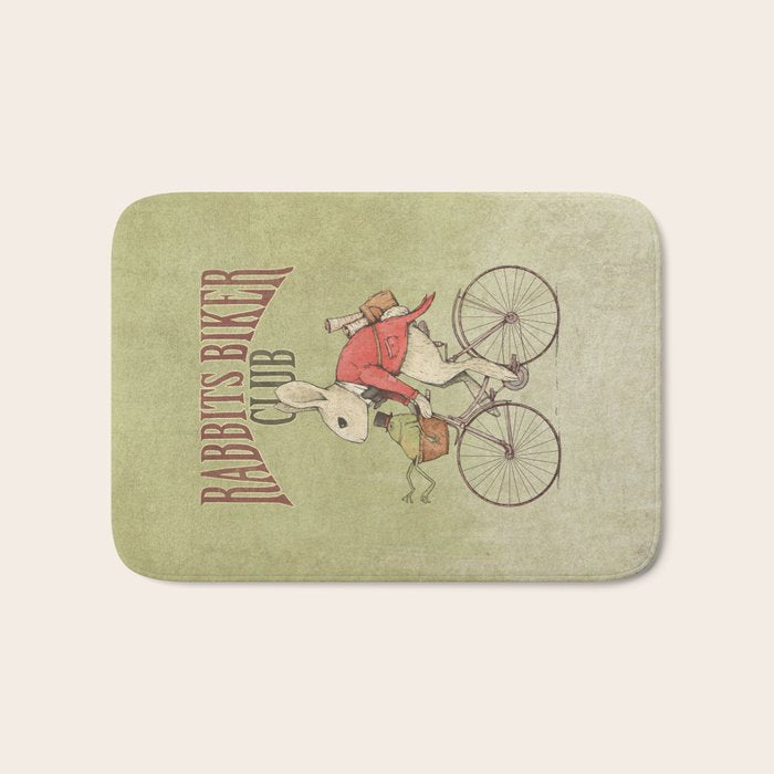 Rabbits Biker Club Bath Mat Gallery Image 1