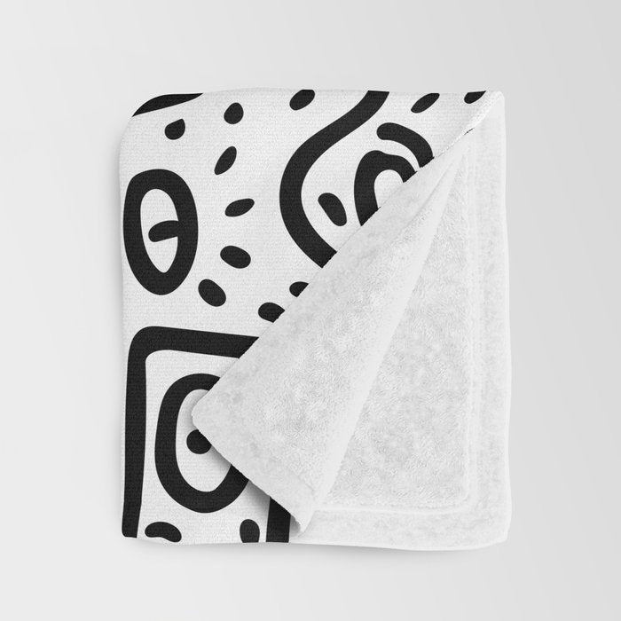 Street Art Graffiti Love Black and White Throw Blanket Gallery Image 3