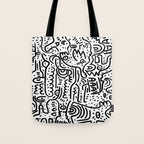 Street Art Graffiti Love Black and White Tote Bag Gallery Image 1