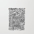 Street Art Graffiti Love Black and White Wall Hanging Gallery Image 1