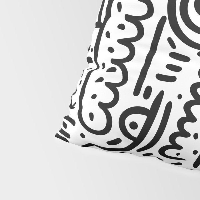 Street Art Graffiti Love Black and White Pillow Sham Gallery Image 4