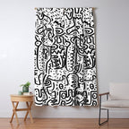 Street Art Graffiti Love Black and White Window Curtain Gallery Image 5