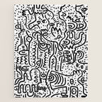 Street Art Graffiti Love Black and White Jigsaw Puzzle Gallery Image 1