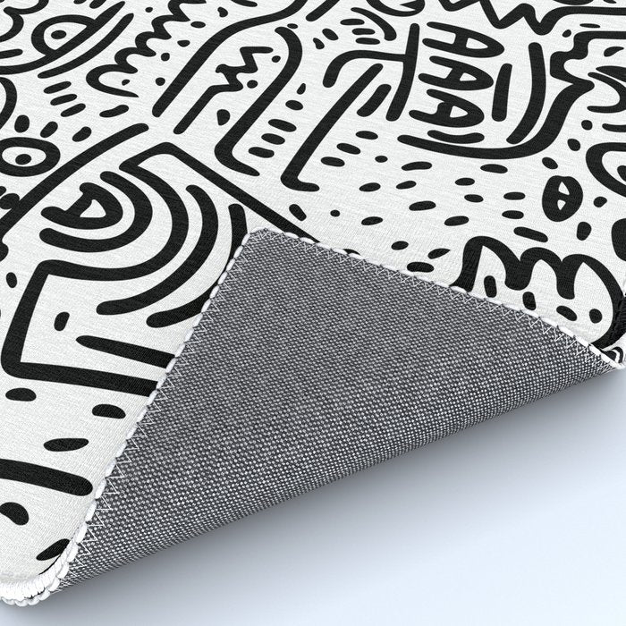 Street Art Graffiti Love Black and White Rug Gallery Image 4