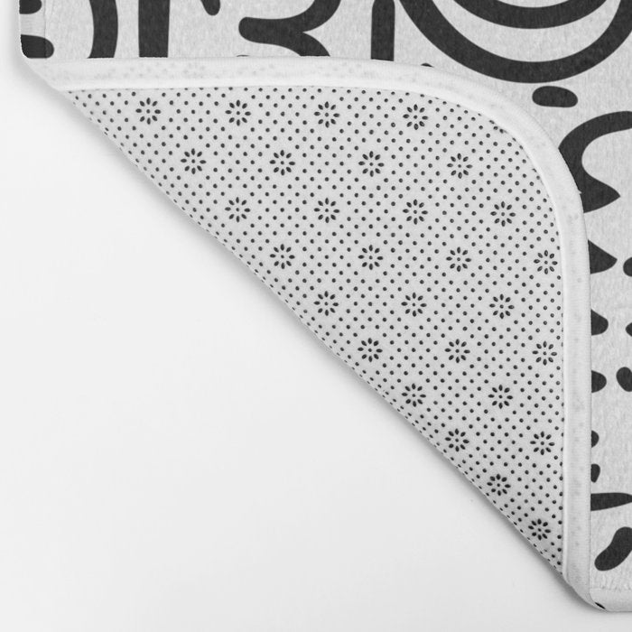 Street Art Graffiti Love Black and White Bath Mat Gallery Image 2