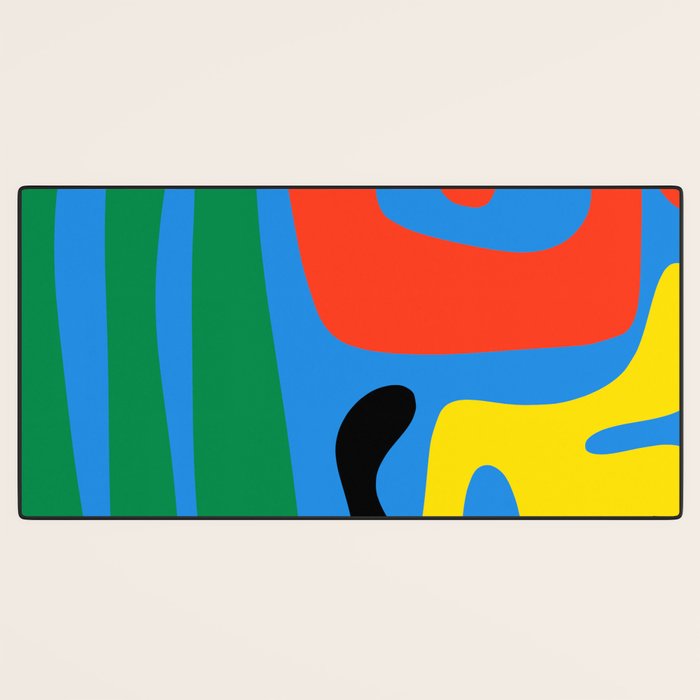 Bold and Colorful Mid Century Modern Kwaito Abstract Desk Mat Gallery Image 3