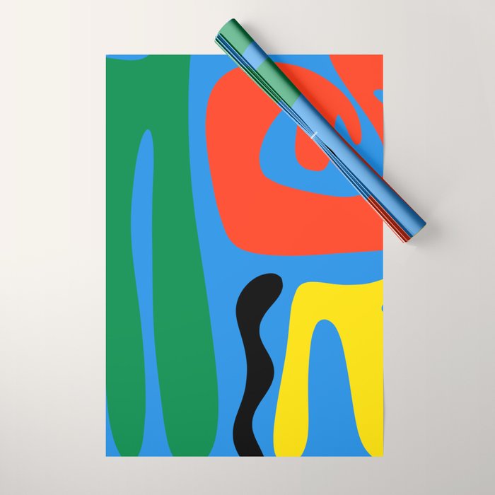Bold and Colorful Mid Century Modern Kwaito Abstract Wrapping Paper Gallery Image 1