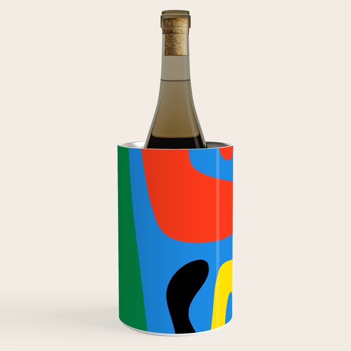 Bold and Colorful Mid Century Modern Kwaito Abstract Wine Chiller Gallery Image 1