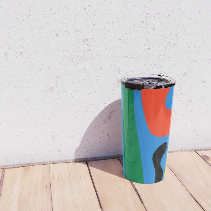 Bold and Colorful Mid Century Modern Kwaito Abstract Travel Mug Gallery Image 4