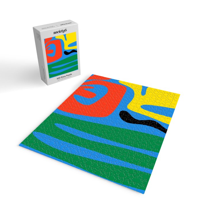 Bold and Colorful Mid Century Modern Kwaito Abstract Jigsaw Puzzle Gallery Image 2