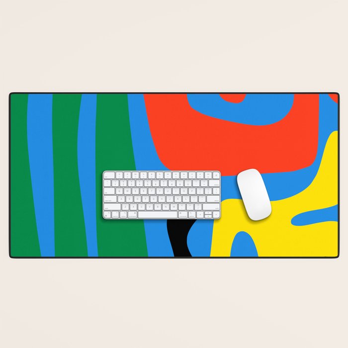 Bold and Colorful Mid Century Modern Kwaito Abstract Desk Mat Gallery Image 1
