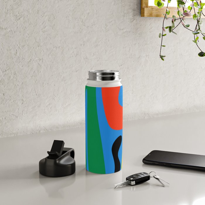 Bold and Colorful Mid Century Modern Kwaito Abstract Water Bottle Gallery Image 4