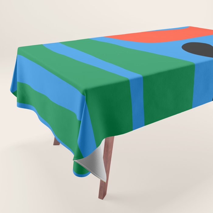 Bold and Colorful Mid Century Modern Kwaito Abstract Tablecloth Gallery Image 1
