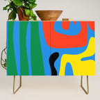 Bold and Colorful Mid Century Modern Kwaito Abstract Credenza Gallery Image 1