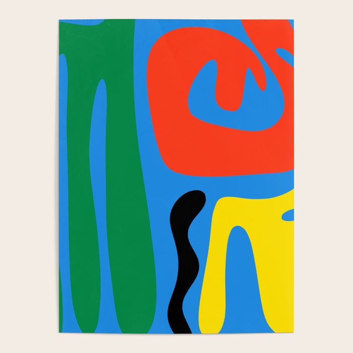 Bold and Colorful Mid Century Modern Kwaito Abstract Poster Gallery Image 4